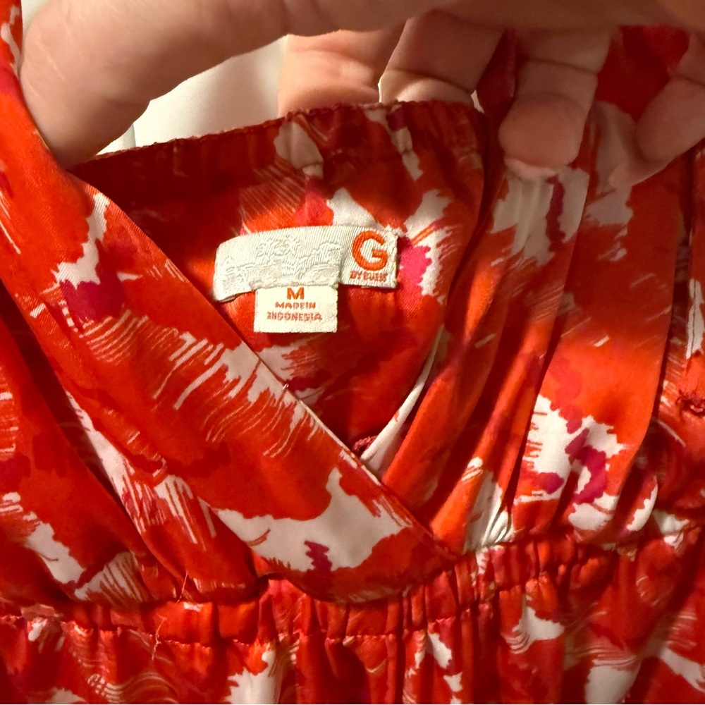 G by Guess Red and White Dress
